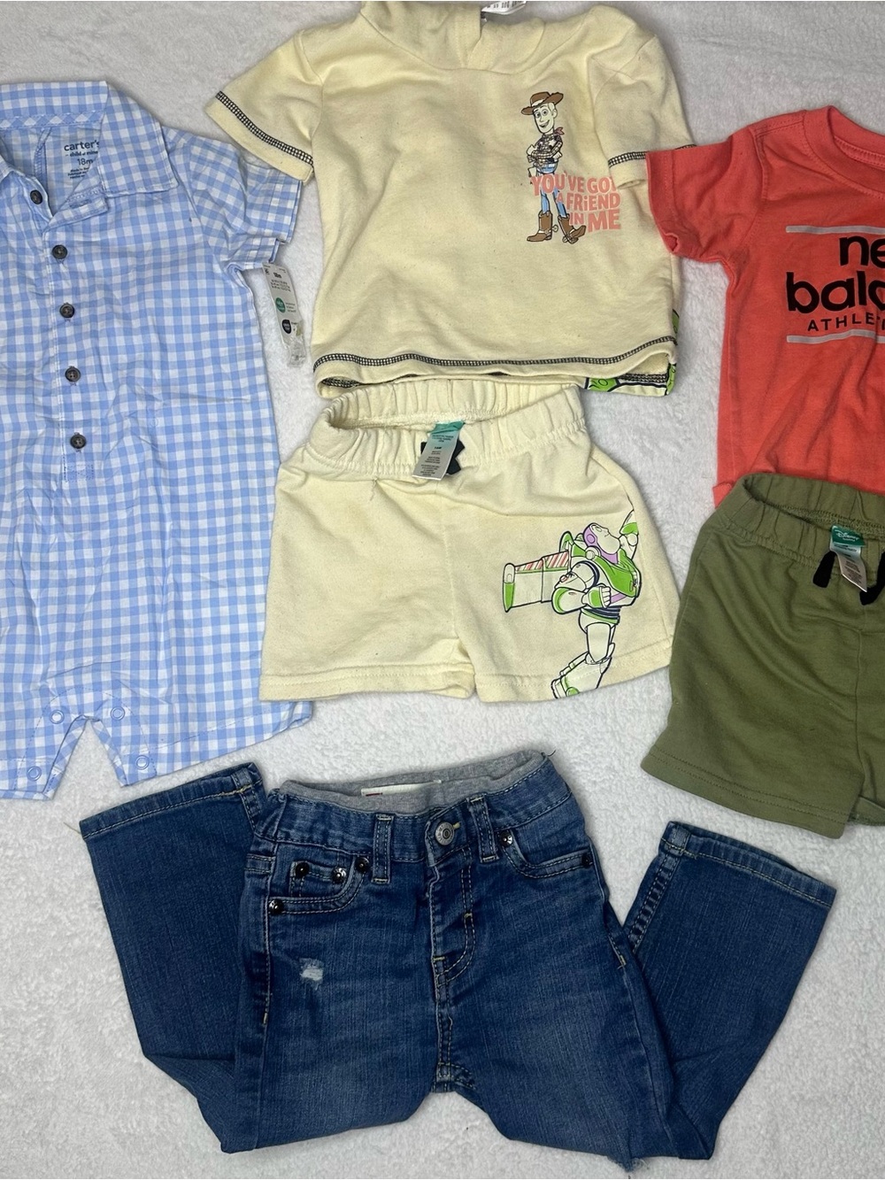 Baby Boy 18M Clothing Bundle 6pc Levi’s Disney Toy Story Carter’s New Balance